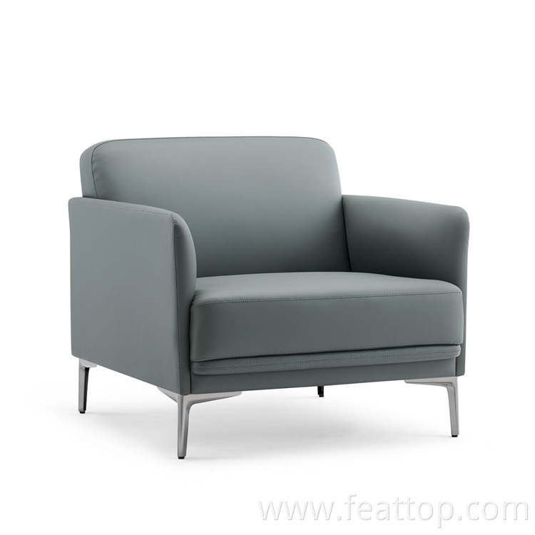 High Quality Company Hotel Hall Lounge Sofa Chair Short Thicken Soft Leather Lounge Chair